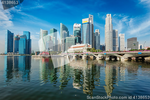 Image of Singapore skyline over Marina Bay