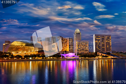 Image of Singapore skyline in the evening