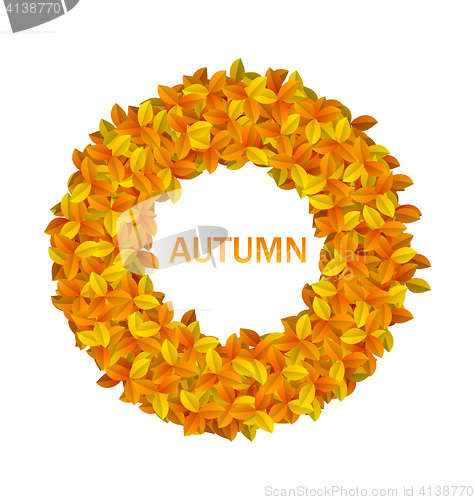 Image of Round Frame from Autumn Orange Leaves