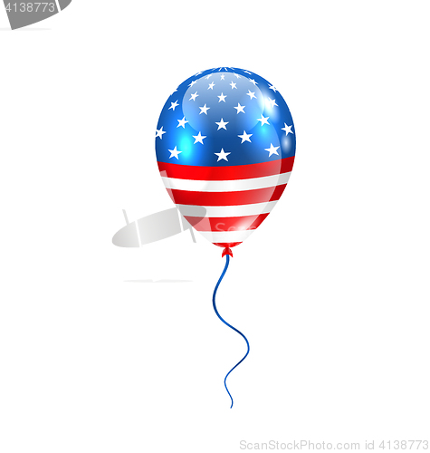 Image of Flying Balloon in American Flag Colors