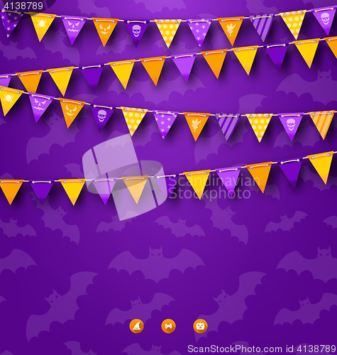Image of Halloween Party Background with Bunting