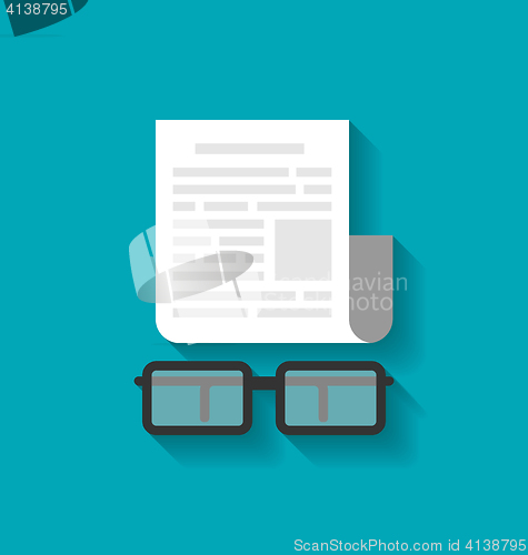 Image of Paper Business Document and Eyeglasses