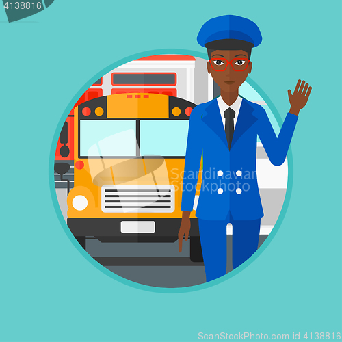 Image of School bus driver vector illustration.