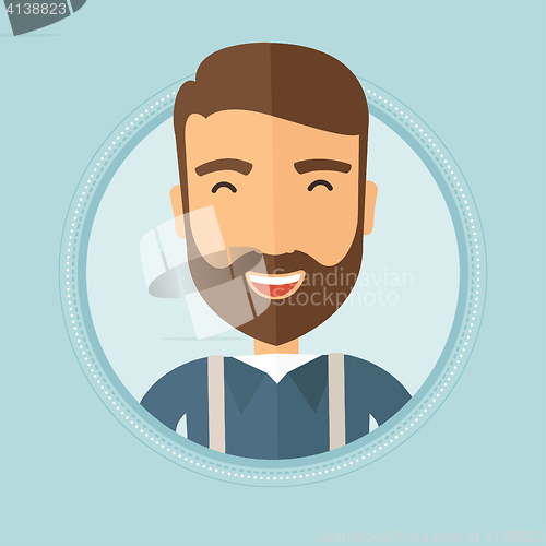 Image of Young cheerful man laughing vector illustration.