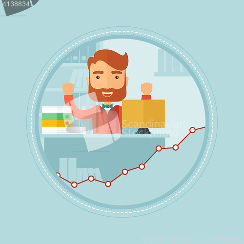 Image of Happy successful businessman vector illustration.