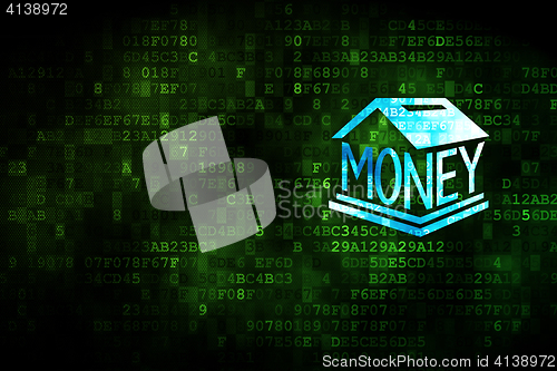 Image of Money concept: Money Box on digital background