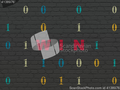 Image of Finance concept: Win on wall background