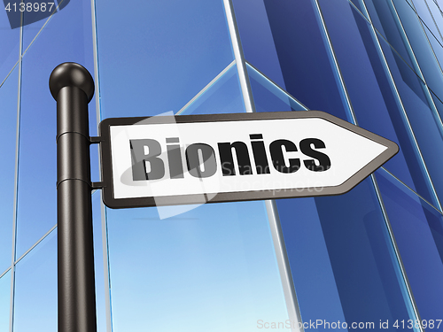 Image of Science concept: sign Bionics on Building background