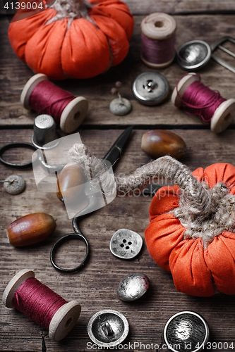 Image of Crafts with sewing pumpkins