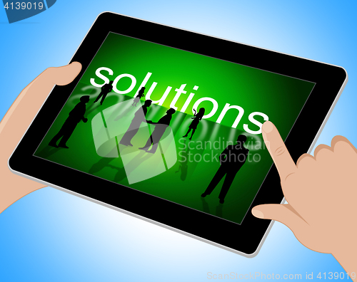 Image of Solutions Tablet Represents Web Tablets And Technology