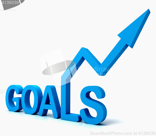 Image of Blue Goals Word Shows Objectives Hope And Future