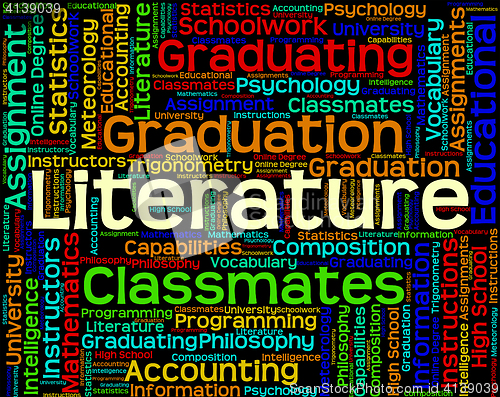 Image of Literature Word Indicates Non Fiction And Words