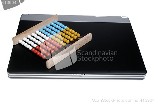 Image of Laptop and abacus