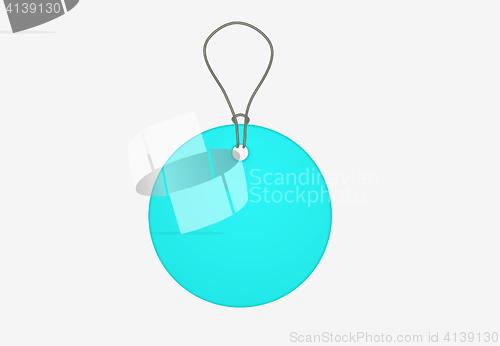 Image of blue blank price tag with string