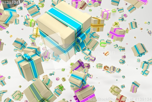 Image of background with falling presents