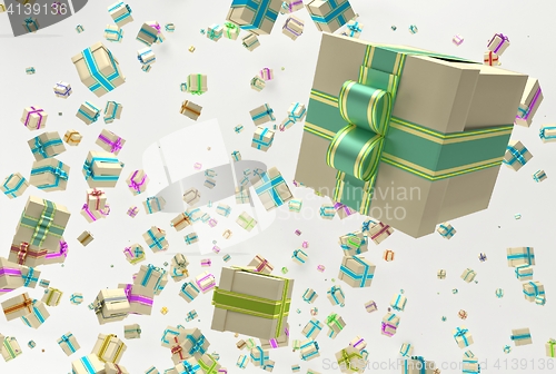 Image of background with falling presents