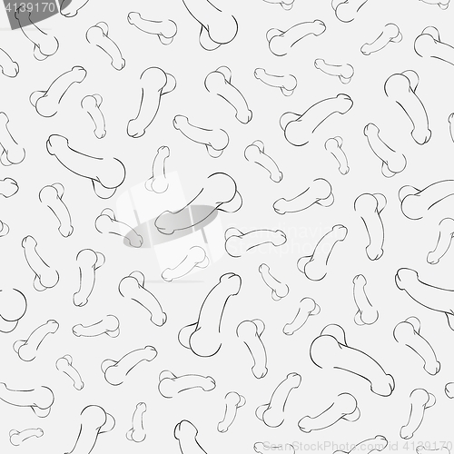 Image of human penis illustration, seamless pattern