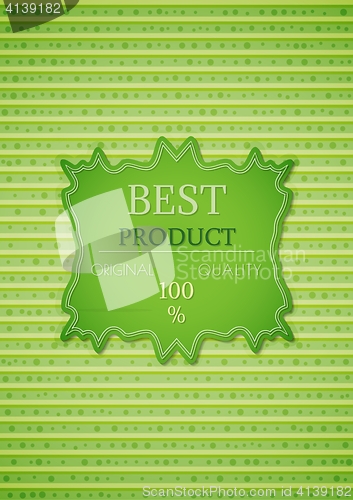 Image of best product stamp on striped background