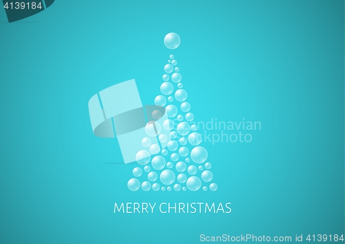 Image of christmas poster with abstract bubble tree