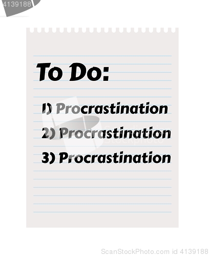 Image of paper with To Do list and procrastination