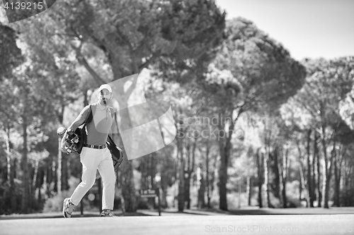 Image of handsome middle eastern golf player at the course