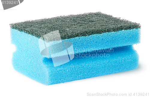 Image of Sponge for washing dishes with felt horizontally flipped