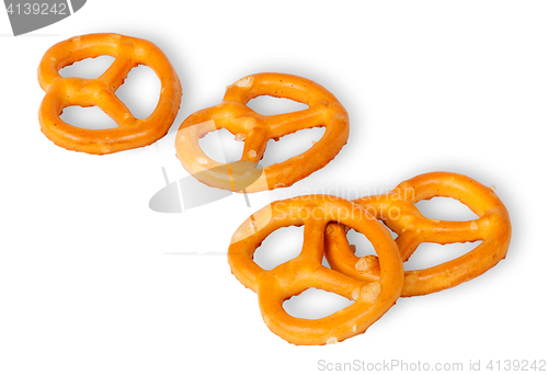 Image of Some crunchy pretzels with salt