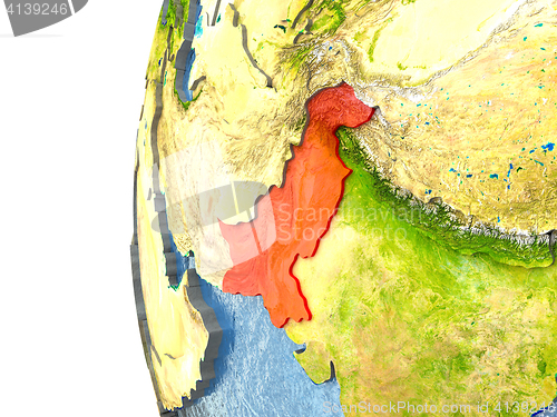 Image of Pakistan in red