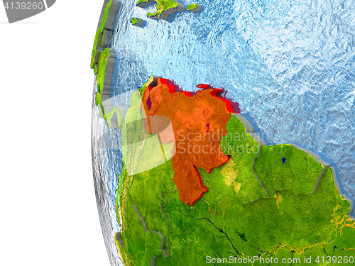 Image of Venezuela in red