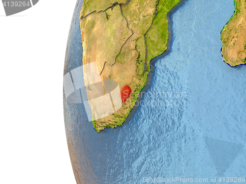 Image of Lesotho in red