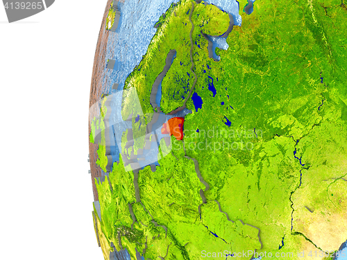 Image of Estonia in red