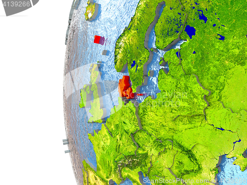 Image of Denmark in red