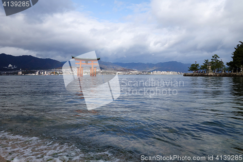 Image of Floating Torii gate in Miyajima, Japan.