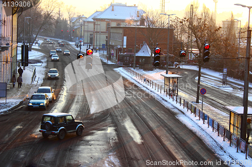 Image of Winter morning traffic
