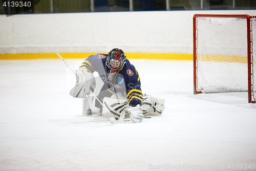 Image of Moscow, Russia - January, 07, 2017: Female amateur hockey leage LHL-77. Game between female hockey team \"Grad\" and female hockey team \"Atlant\".