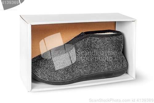 Image of Single slipper in white cardboard box