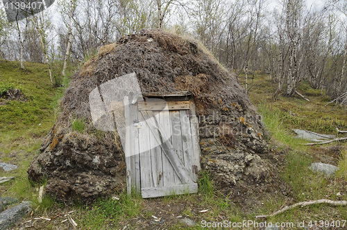 Image of Goat hut (gaicagoahti) in a Sami Camp