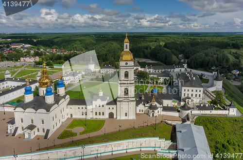 Image of Aerial view onto Tobolsk Kremlin in summer day