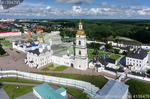 Image of Aerial view onto Tobolsk Kremlin in summer day