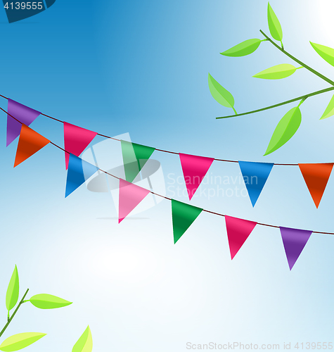 Image of Background with Buntings Flags Garlands