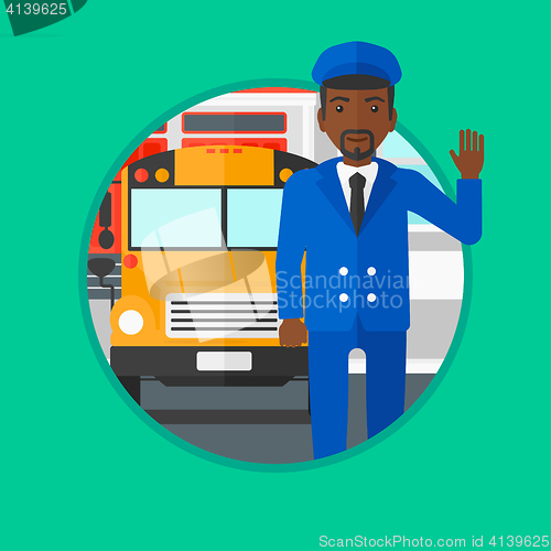 Image of School bus driver vector illustration.