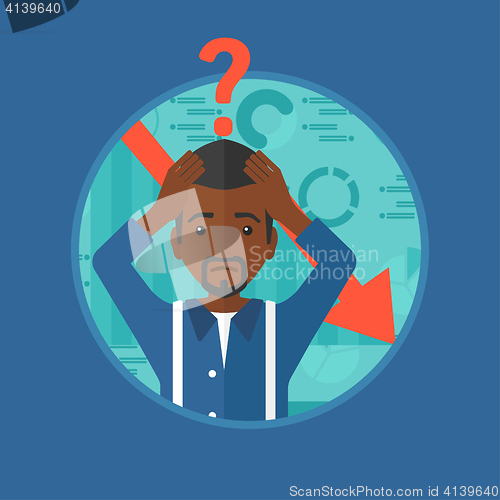 Image of Bankrupt clutching his head vector illustration.