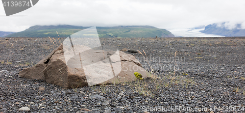 Image of Big rock on the black beach, Iceland