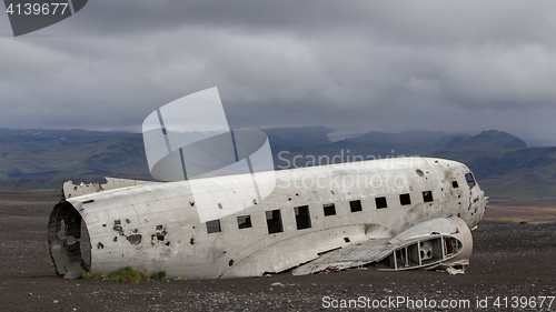 Image of The abandoned wreck of a US military plane on Southern Iceland