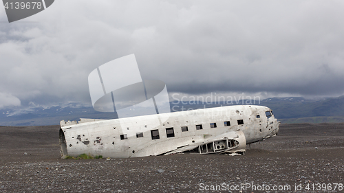 Image of The abandoned wreck of a US military plane on Southern Iceland