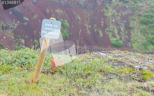 Image of Help us protect the nature sign