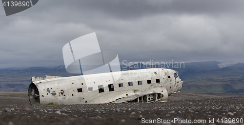 Image of The abandoned wreck of a US military plane on Southern Iceland