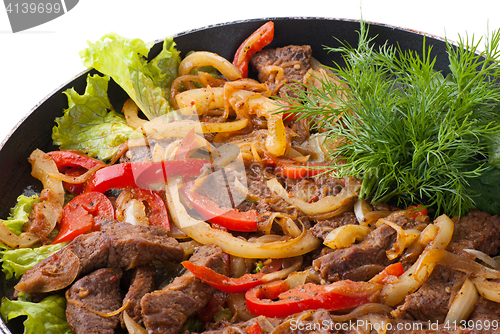 Image of traditional mexican beef fajitas