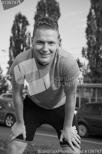 Image of portrait of a young man on jogging