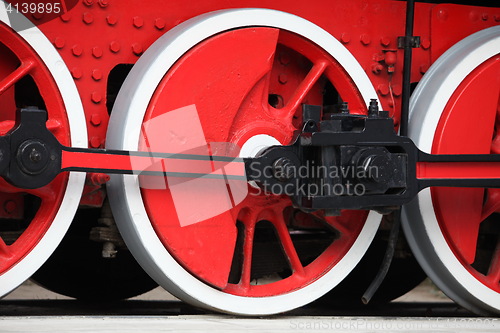 Image of locomotive wheels flywheel